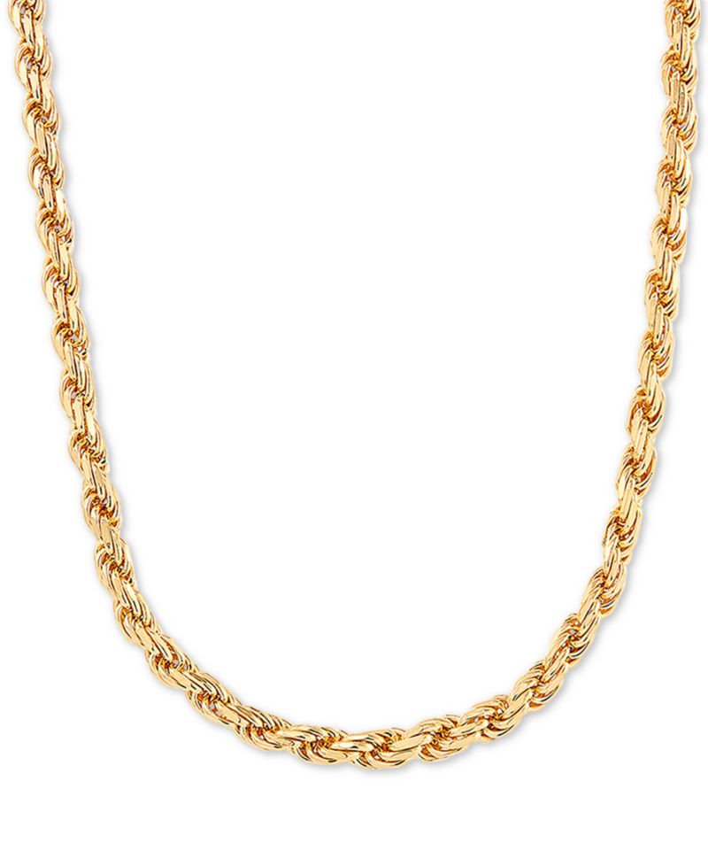 Rope Link Chain Necklaces in Sterling Silver & 18k Gold-Plated Sterling Silver