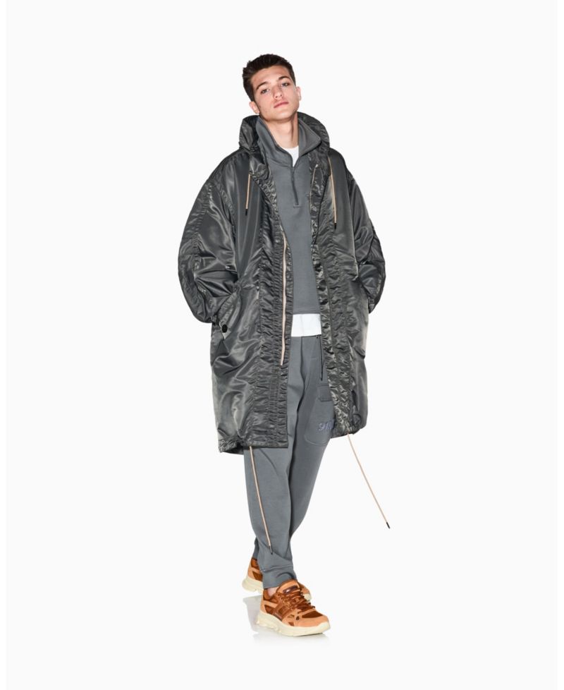 Men's Nylon Twill Trench Coat