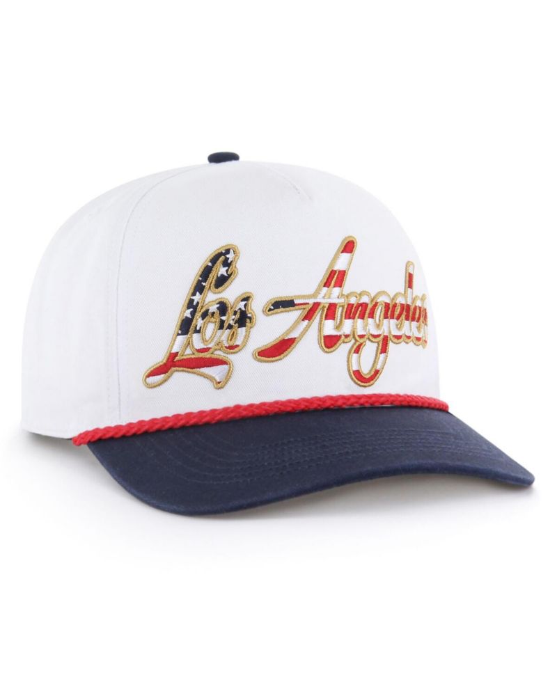 Men's White Los Angeles Chargers Patriotic Overhand Hitch Adjustable Hat