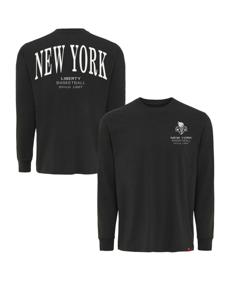 Men's and Women's Anthracite New York Liberty Athletic Club Collection Sherwood Relaxed Fit Premium Long-Sleeve T-Shirt