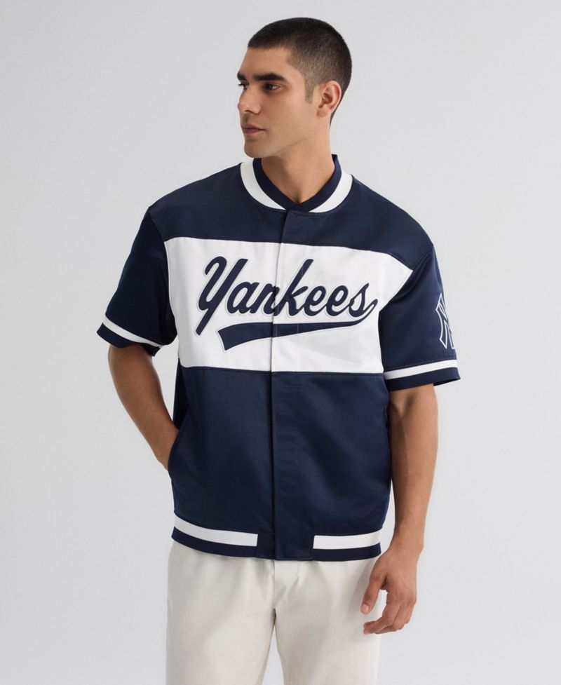 Men's New York Yankees Iconic Short-Sleeve Satin Jacket