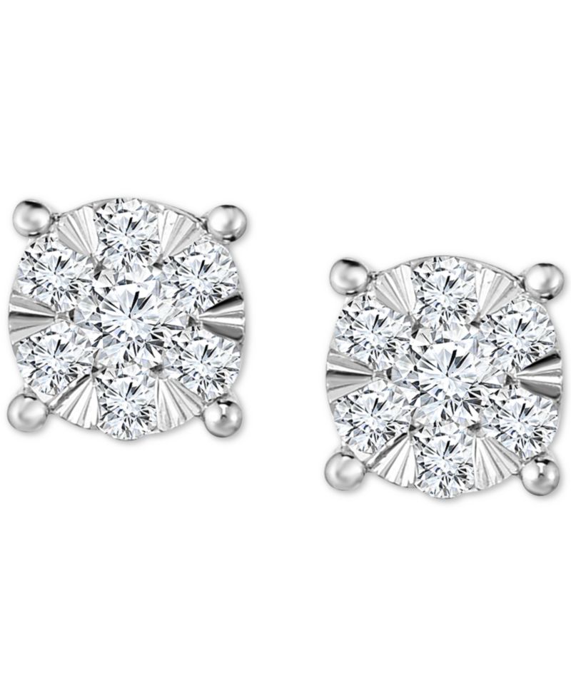 Diamond (1/2 to 2 ct. t.w.) Stud Earrings in 14k White Gold