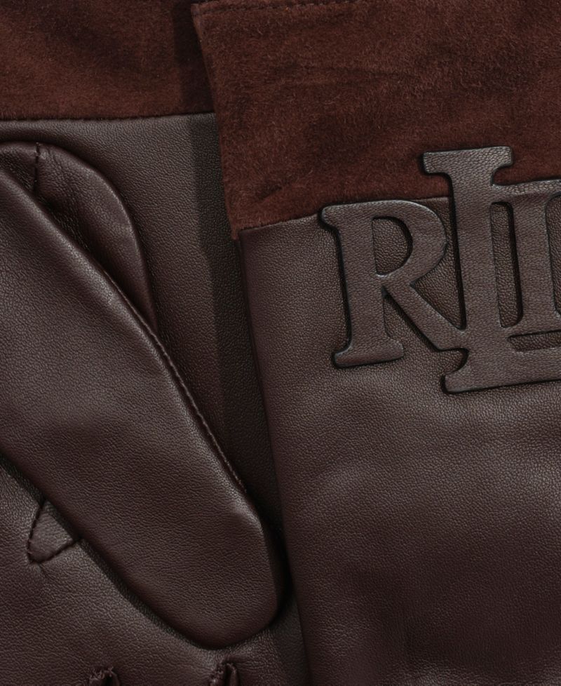 Women's Raised Logo Leather Touch Gloves