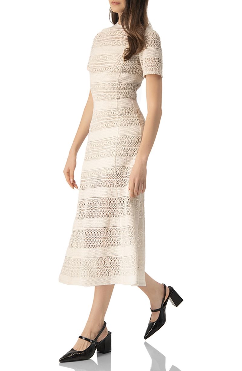 Women's Midi Crochet Striped Dress