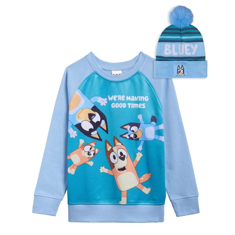 Little Boys (6-8) Fleece Sweatshirt and Cotton Gauze Hat