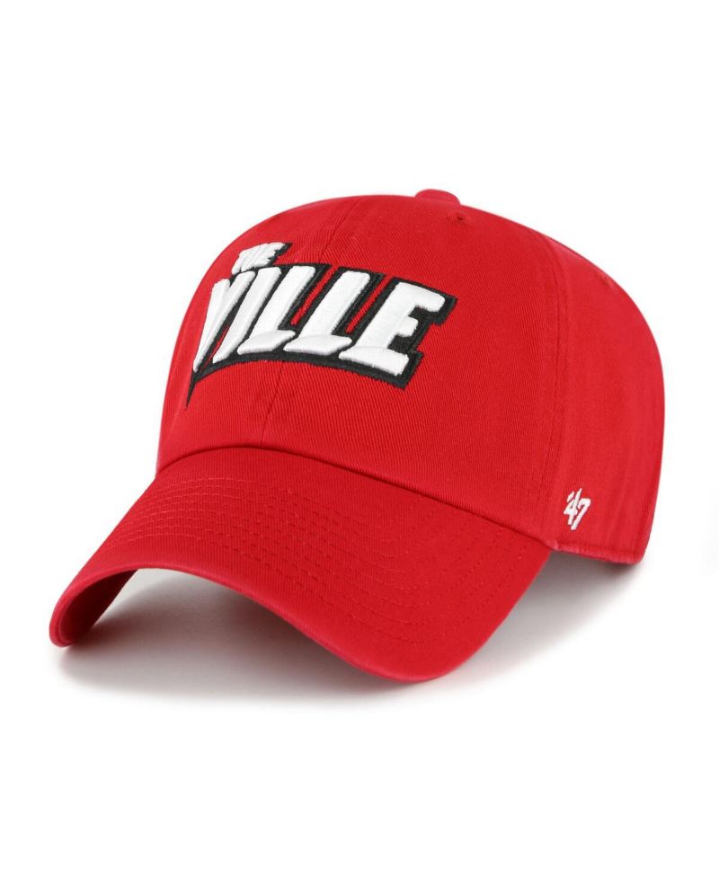 Men's Red Louisville Cardinals Clean Up Adjustable Hat