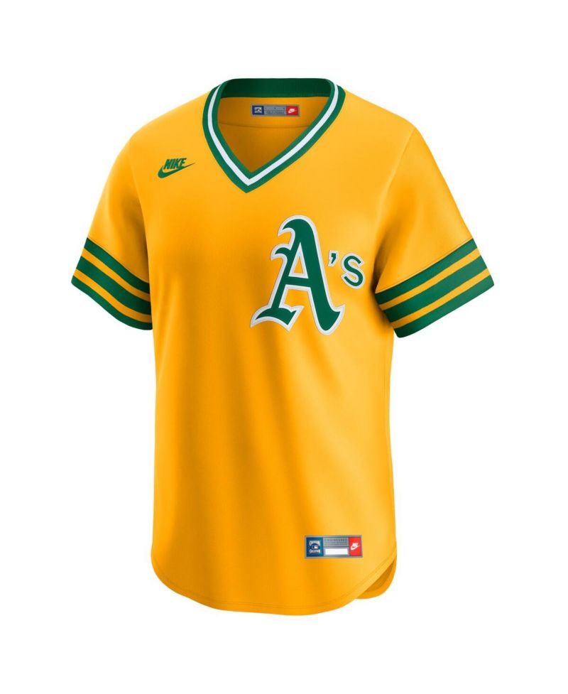 Men's Gold Oakland Athletics Cooperstown Collection Limited Jersey