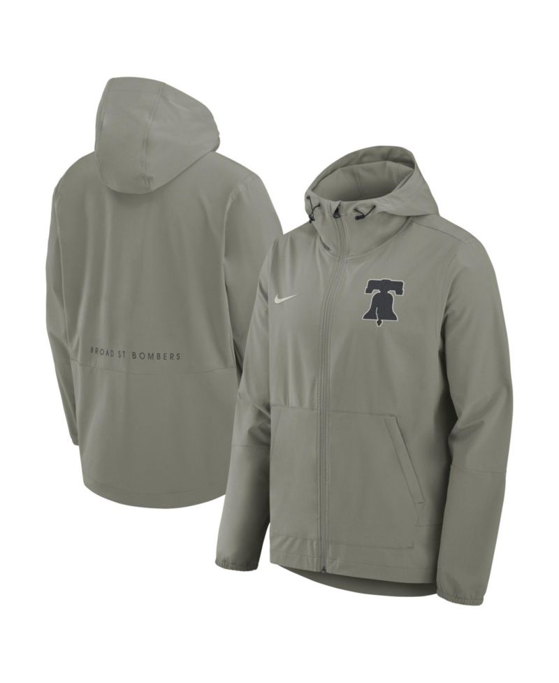 Men's Olive Philadelphia Phillies Unlimited Packable Full-Zip Hooded Jacket