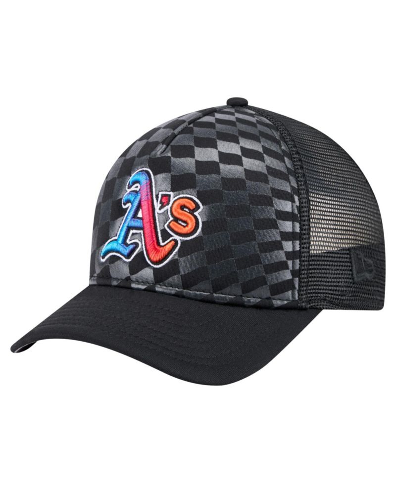 Men's Black Athletics Gradient 9FORTY A-Frame M-Crown Trucker Adjustable Hat