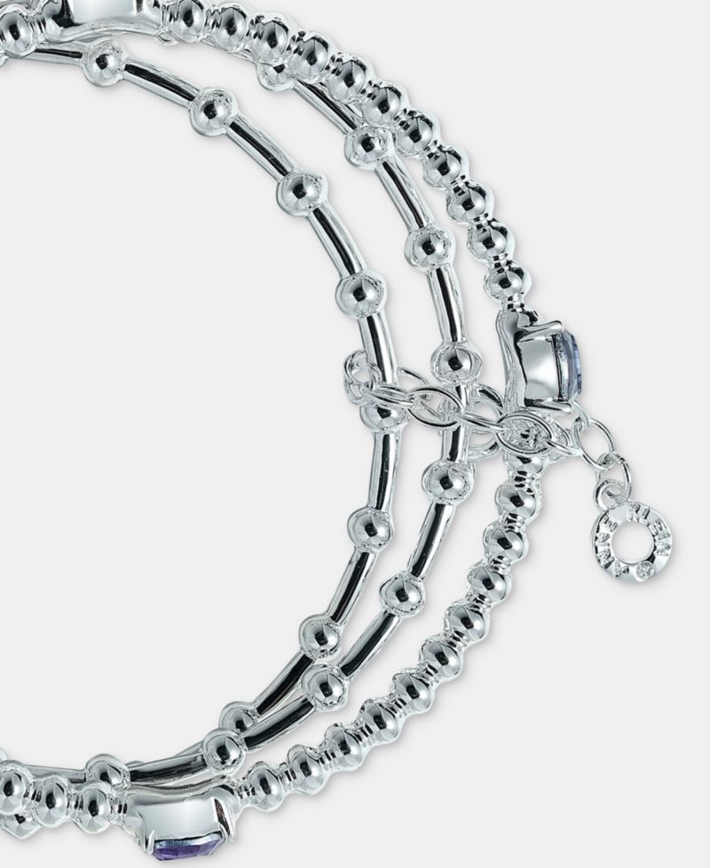 Cross Charm Stretch Bracelets, 3-Piece Set