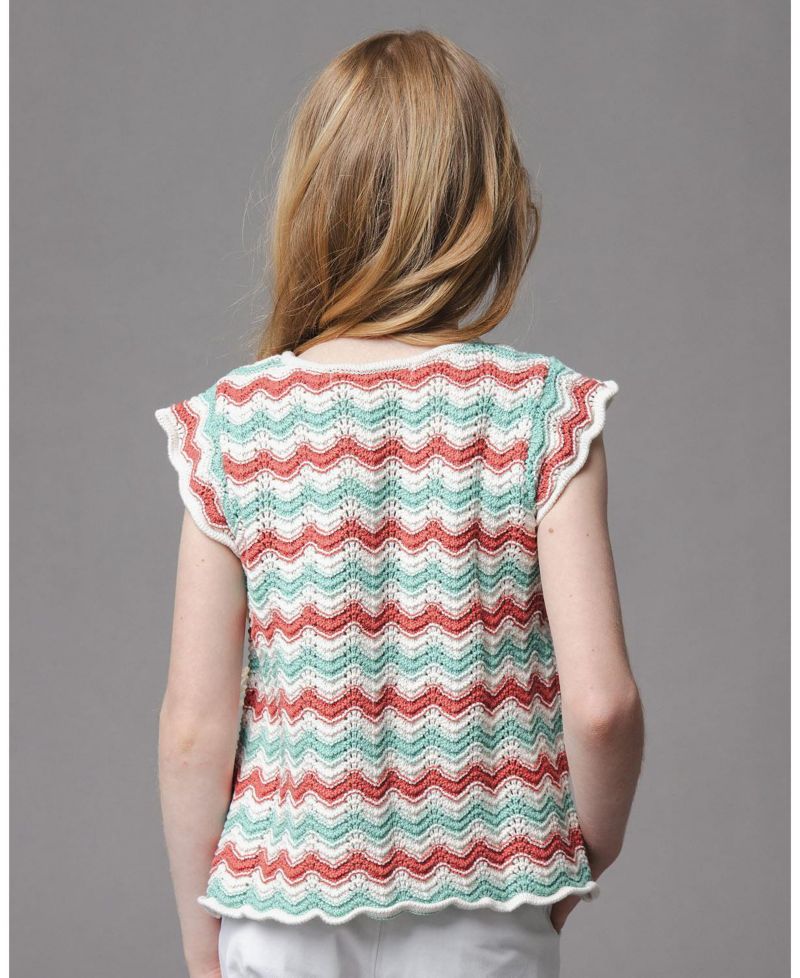 Girls Hope and Henry Organic Flutter Sleeve Sweater Top