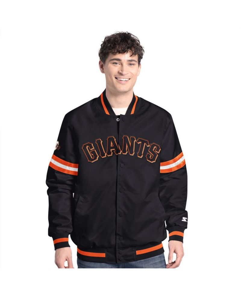 Men's Black San Francisco Giants Scout Full-Snap Varsity Jacket