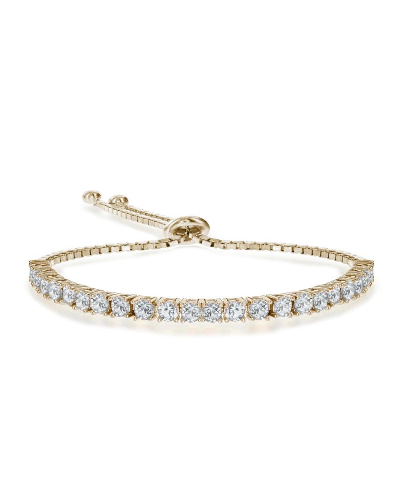 Delicate Cubic Zirconia Bolo Adjustable Tennis Bracelet