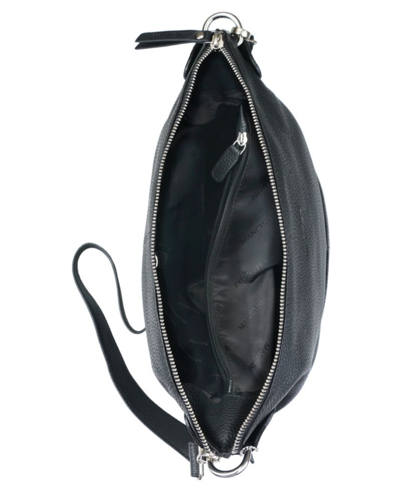 Pebbled Collection Susan Leather Crossbody Hobo Bag