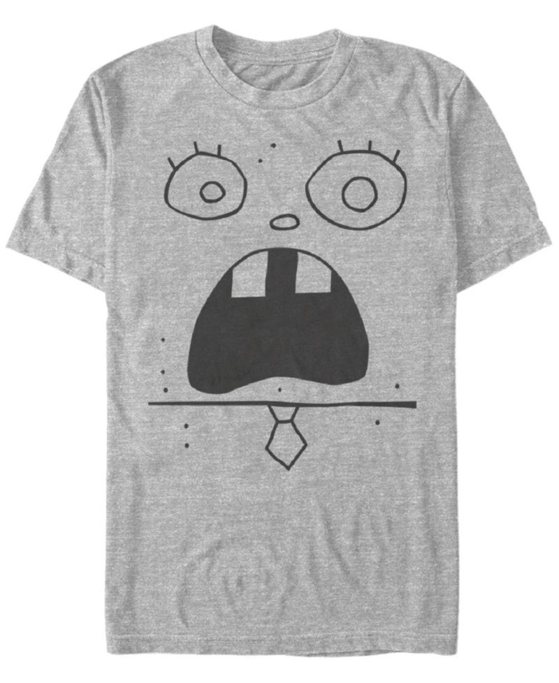 Men's Doodlebob Face Tee Short Sleeve Crew T-shirt