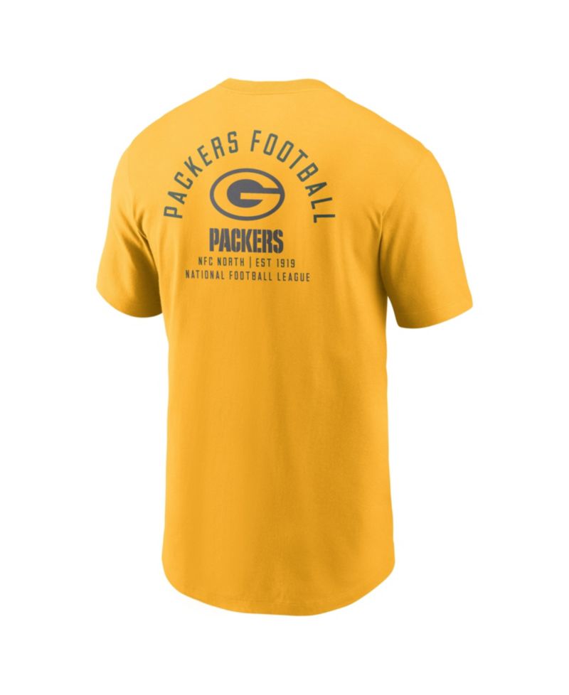 Men's Gold Green Bay Packers Split Logo T-Shirt