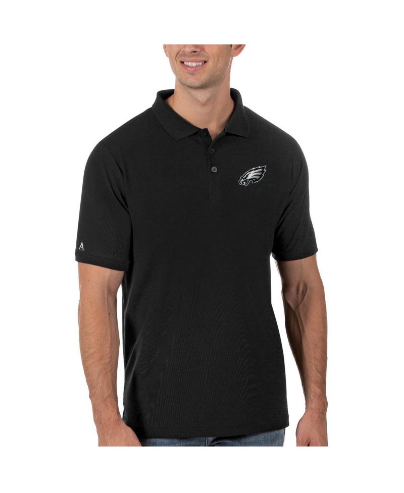 Men's Black Philadelphia Eagles Legacy Pique Polo Shirt