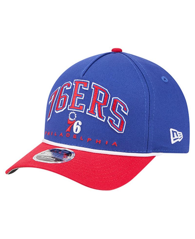 Men's Royal Philadelphia 76ers Bold Arch COOLERA 9FORTY A-Frame M-Crown Adjustable Hat