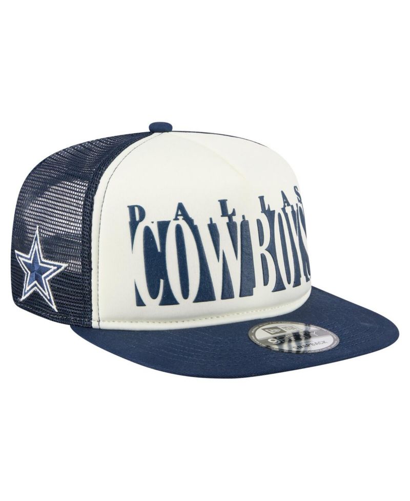 Men's Cream/Navy Dallas Cowboys Cutout A-Frame 9FIFTY Snapback Hat