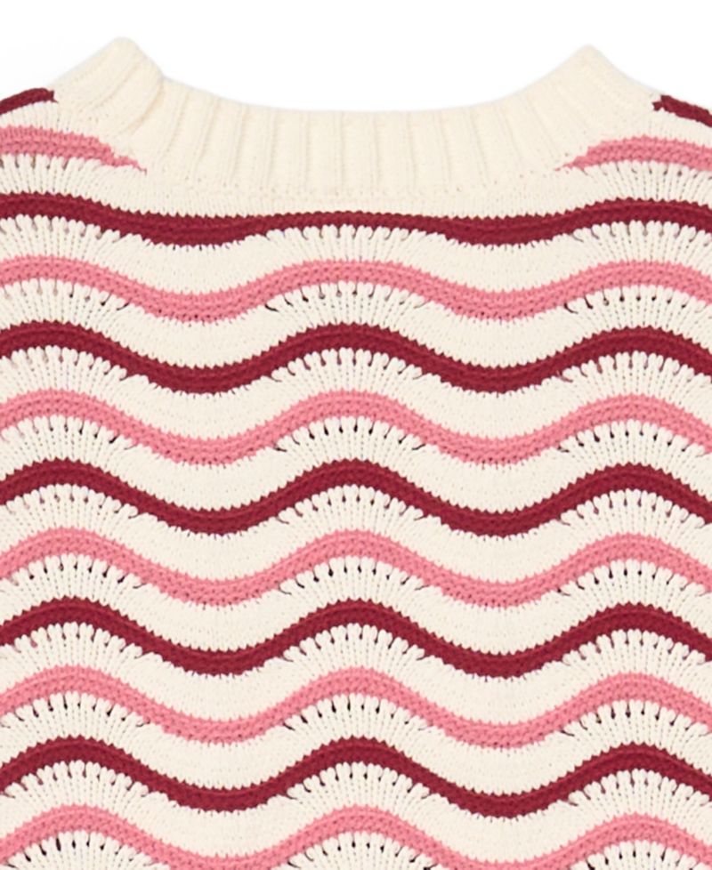 Girls' 4-16 Pointel Crewneck Sweater