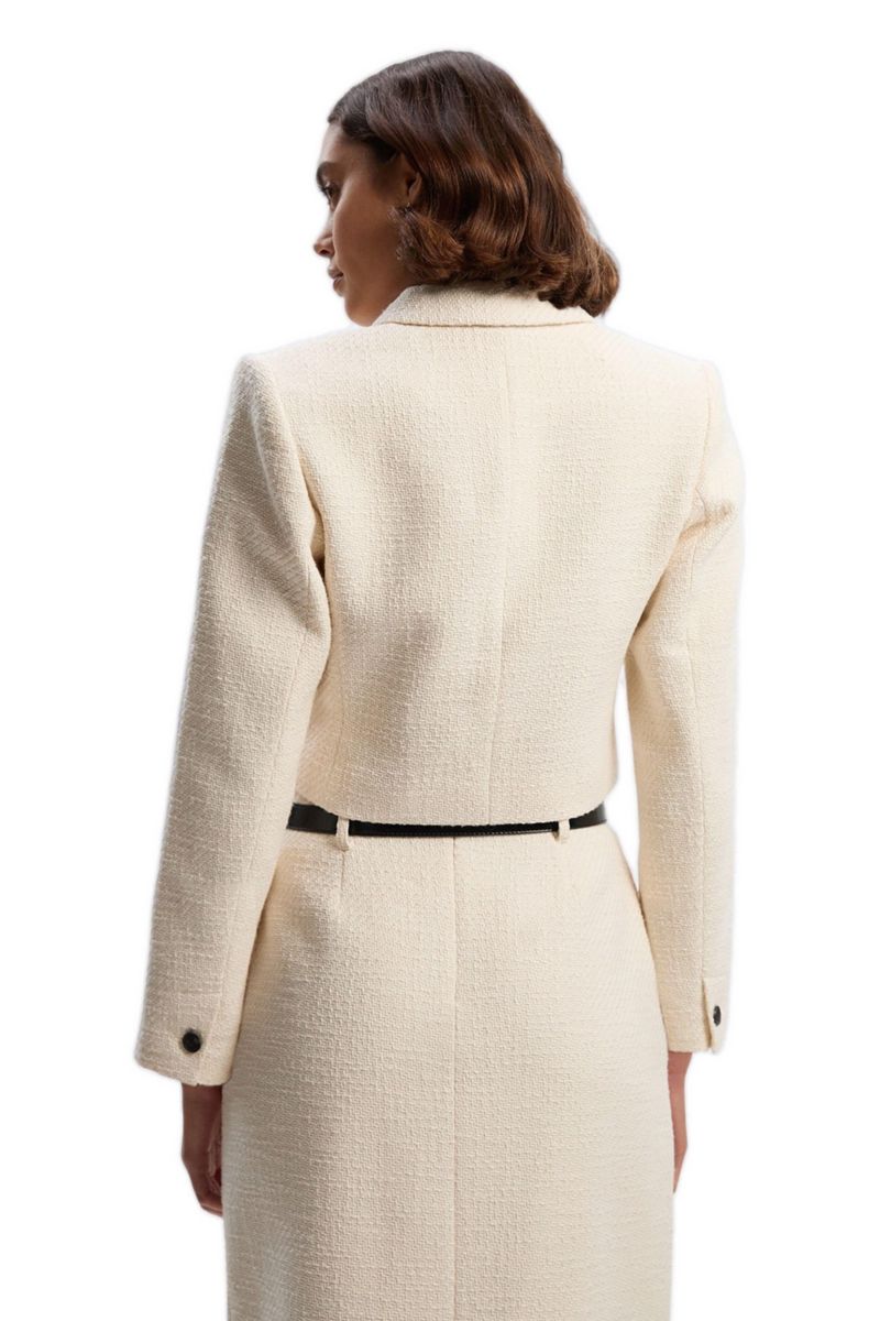 Women's Double Button Tweed Cropped Jacket