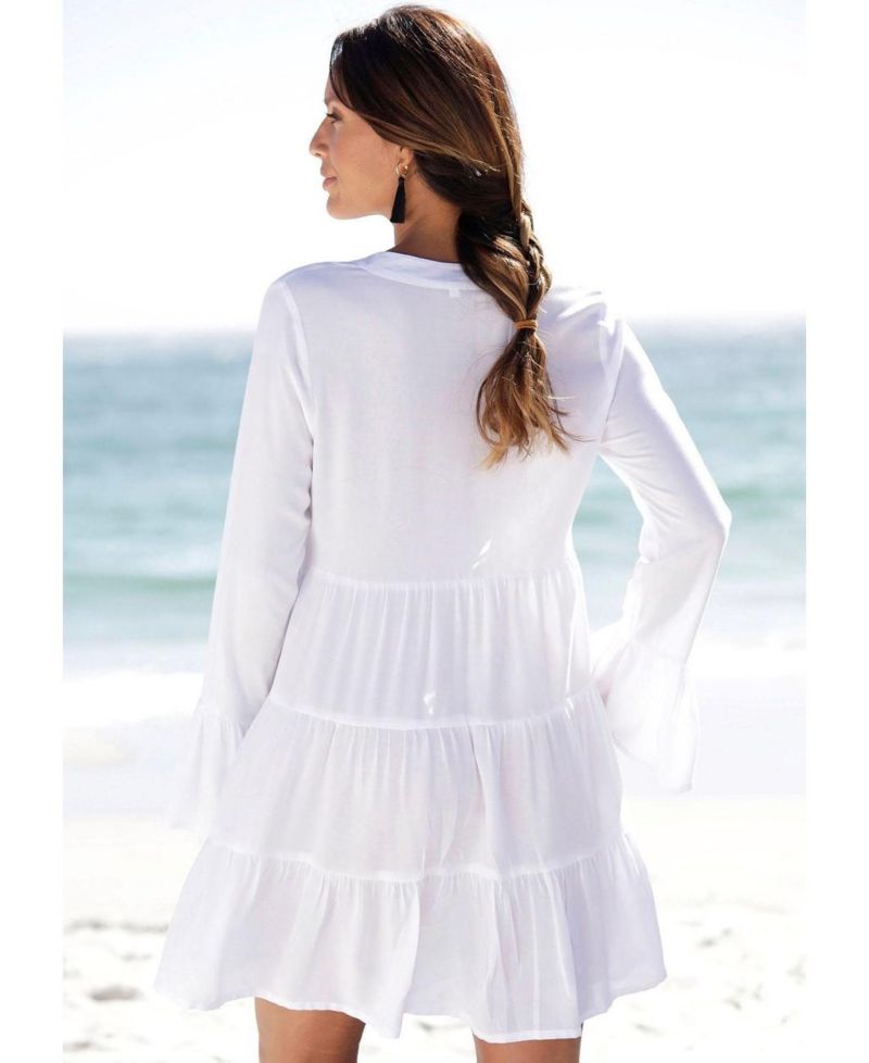 Women's Viscose Flowy Flared-Sleeve Lightweight Dress
