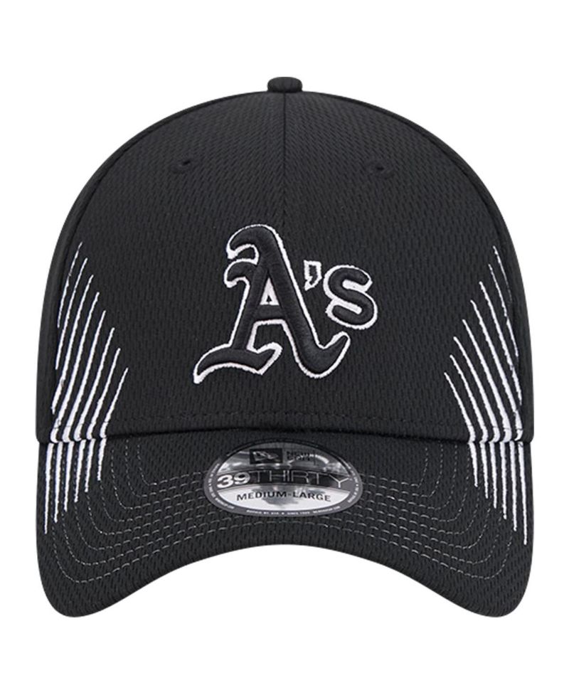 Men's Black Oakland Athletics Active Dash Mark 39THIRTY Flex Hat