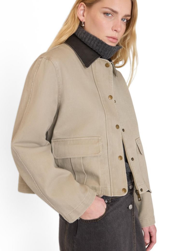 Women's Casual Contrast Collar Jacket