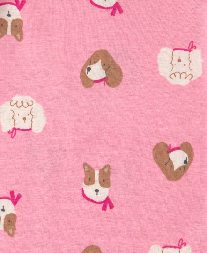 Baby Girls' Long-Sleeve Dog Bodysuits, 4-Pack
