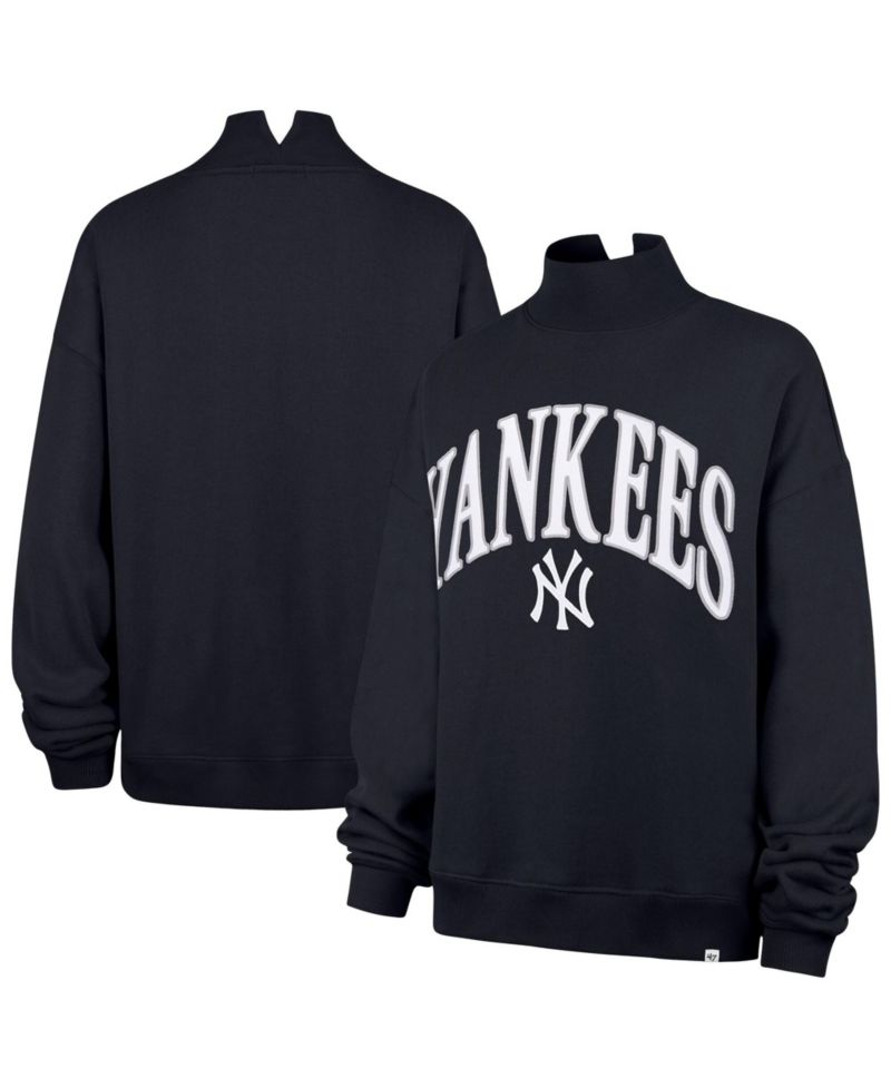 Women's New York Yankees Vantage Oversized Mock-Neck Graphic Sweatshirt