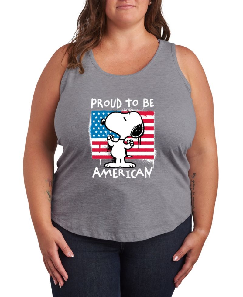 Plus Size Peanuts Snoopy Street USA Racerback Graphic Tank Top