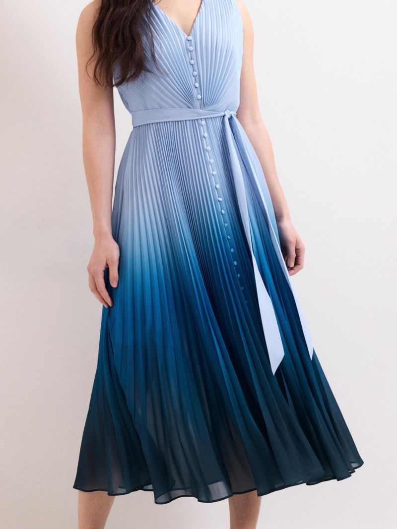 Women's Mira Pleated V-Neck Midi Dress