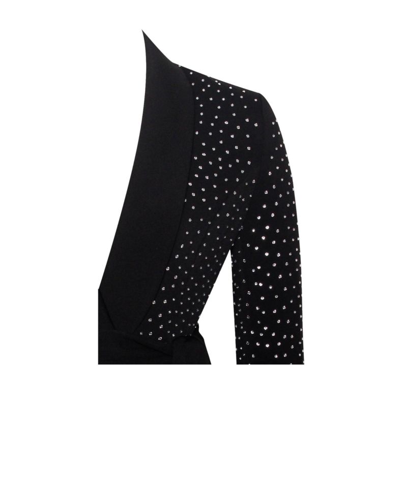 Women's Visionary Crystal Embellished Black Blazer Jacket