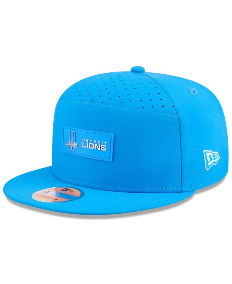 Men's Blue Detroit Lions 2025 Sideline Throwback Split Panel 9FIFTY Snapback Hat