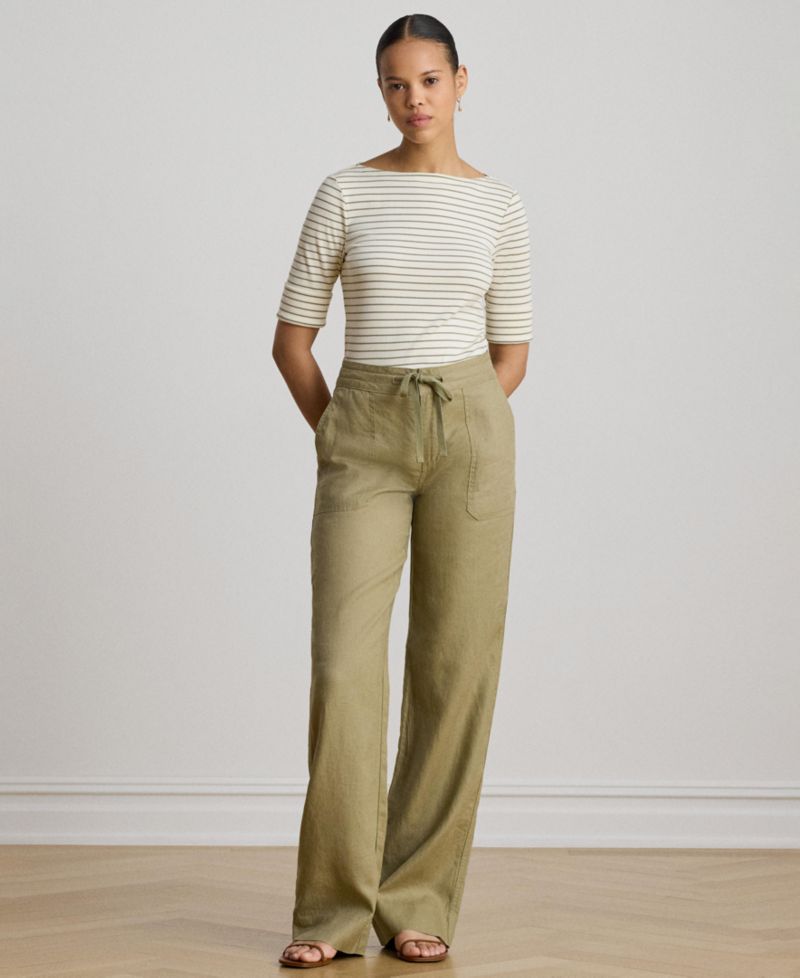 Women's Striped Boat Neck Top
