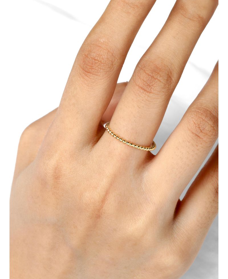 Beaded Ball Ring in 14K Gold