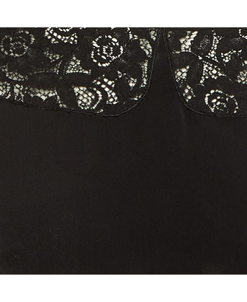 Women's Silk Lace Detail Wrap Around Mini Dress