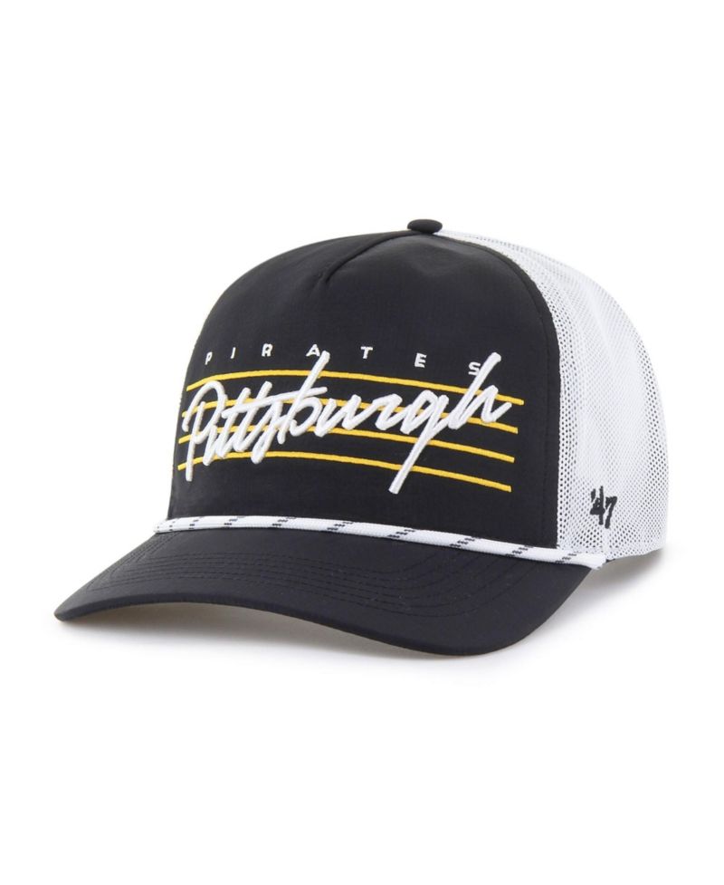 47 Brand Men's Black Pittsburgh Pirates Brrr Downburst Mesh Hitch Adjustable Hat