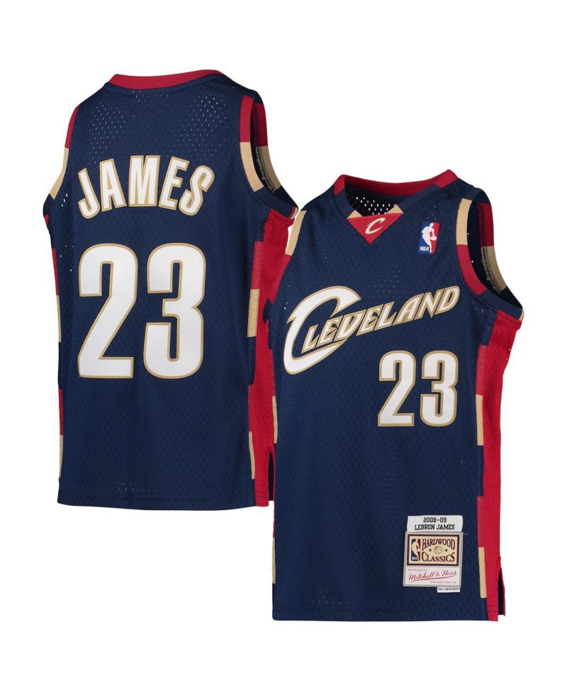 Big Boys LeBron James Navy Cleveland Cavaliers 2008-09 Hardwood Classics Swingman Jersey