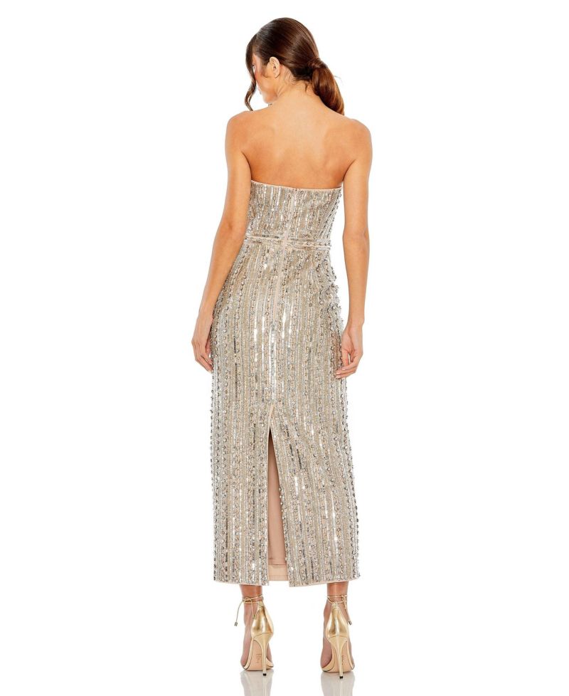 Women's Embellished Strapless Column Dress