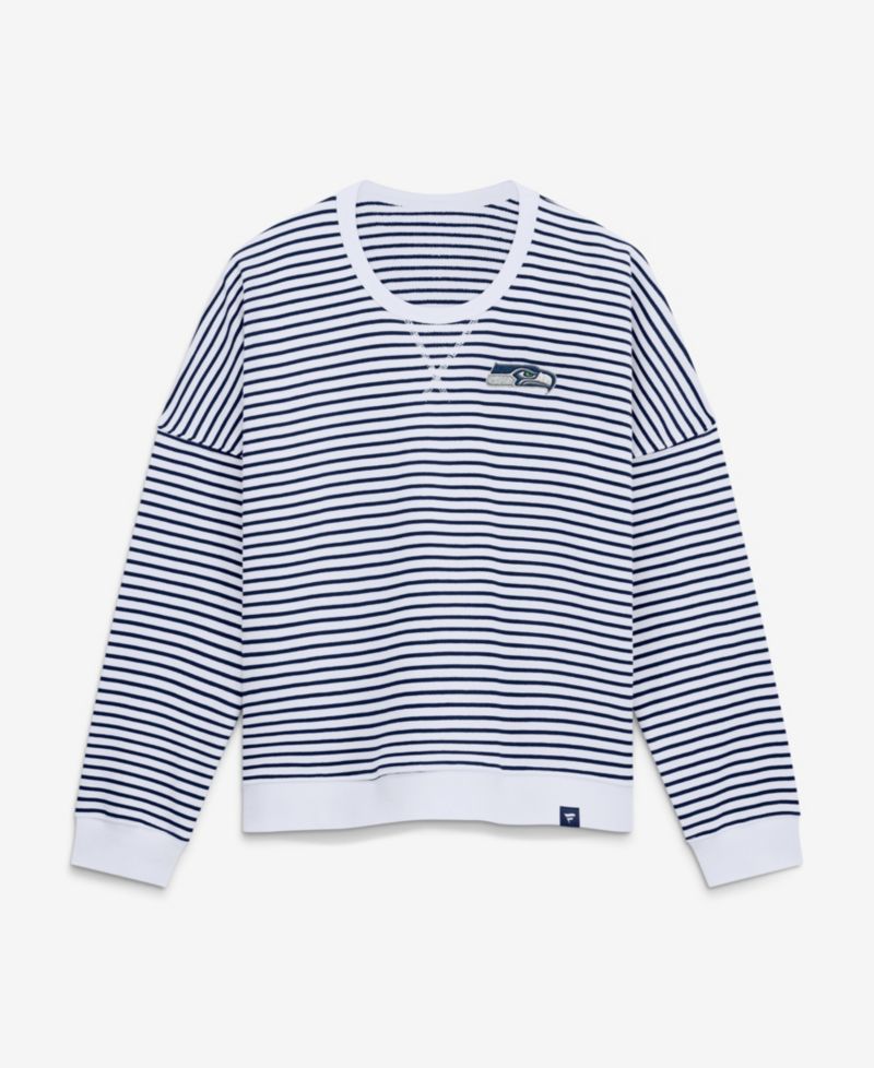 Women's Seattle Seahawks Striped Oversized Sweatshirt