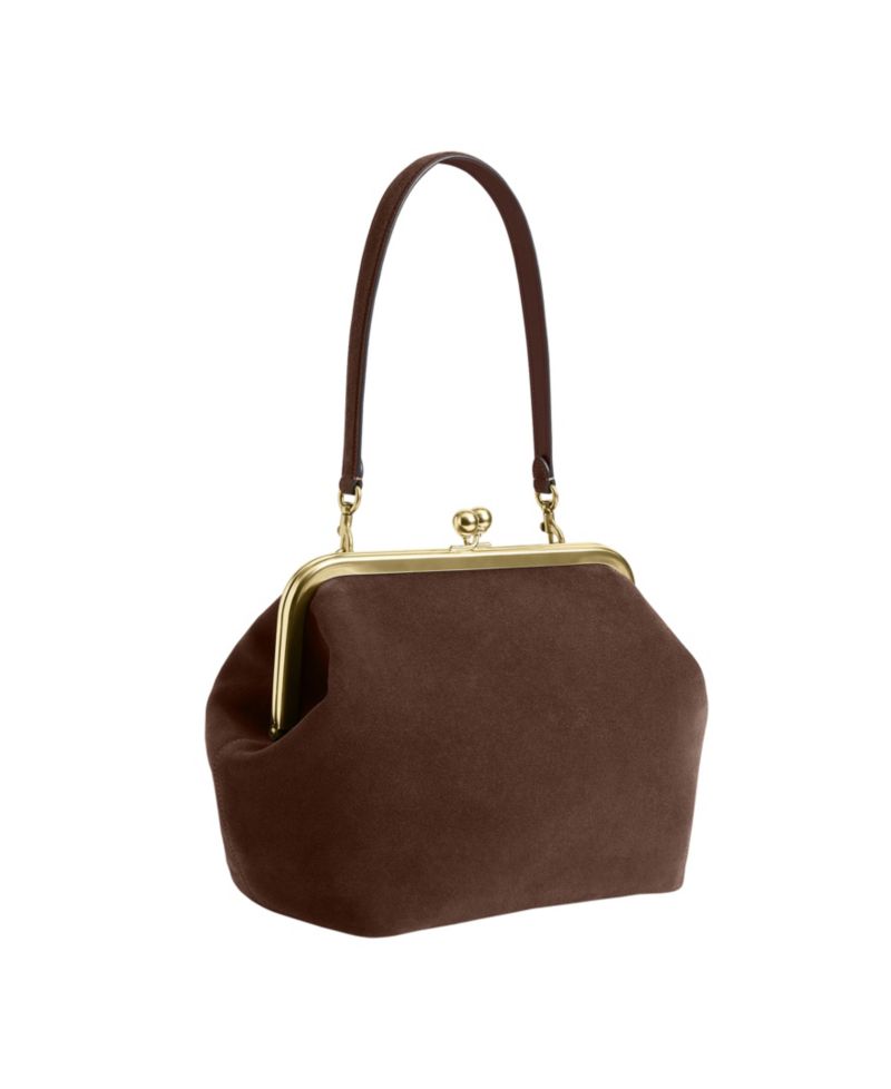 Kisslock Medium Suede Frame Bag 27