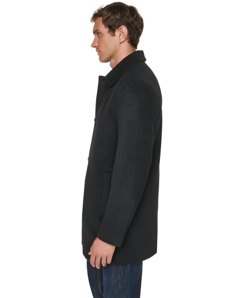 Men's Regular-Fit Cashmere-Wool Blend Single-Breasted Car Coat