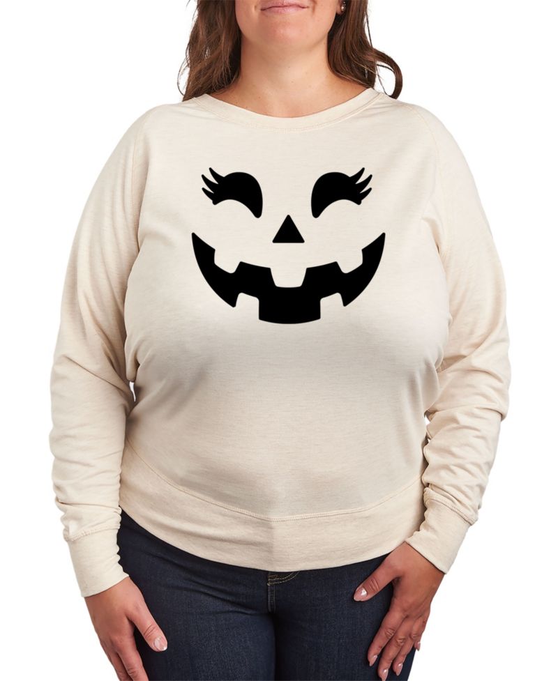 Pumpkin Face Plus Size Graphic Pullover