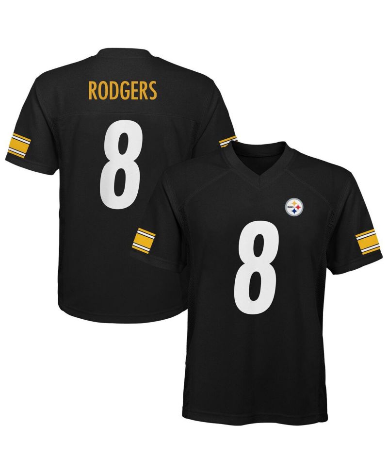 Big Boys and Girls Aaron Rodgers Black Pittsburgh Steelers Replica Player Jersey