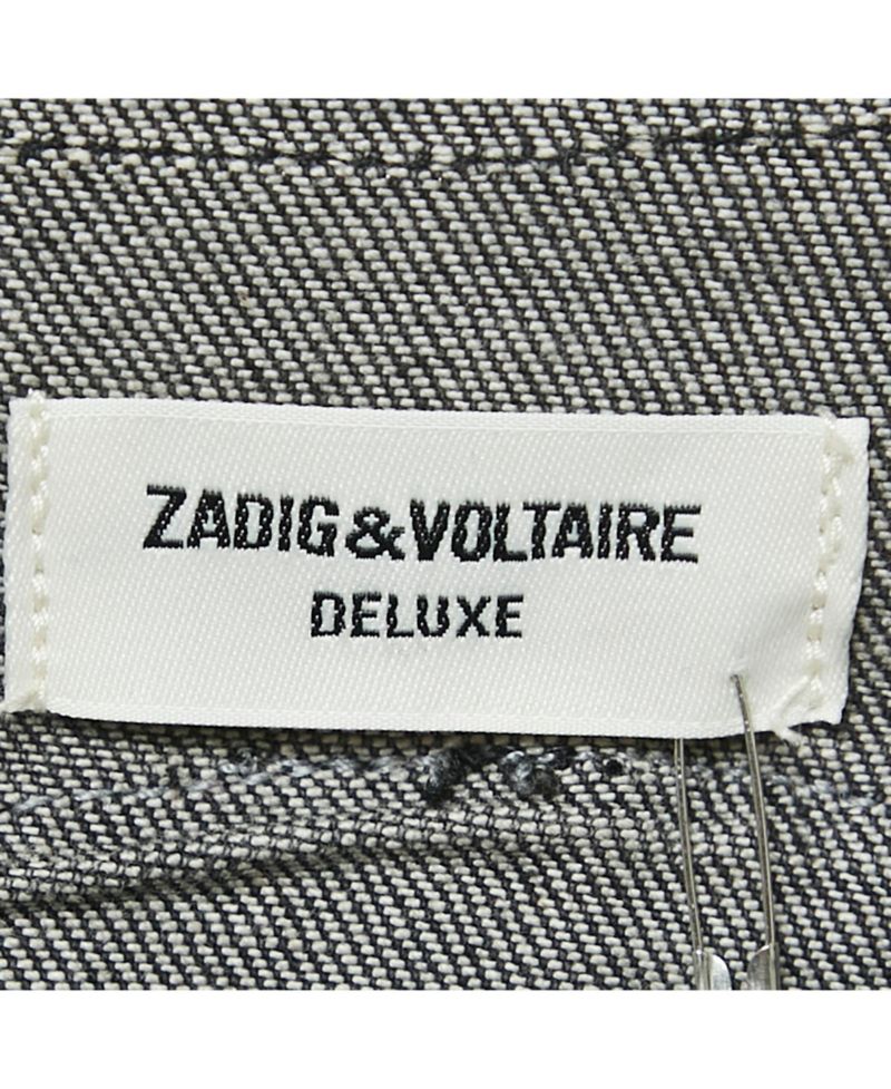 Women's Pre-Owned Zadig and Voltaire Grey Washed Denim Collar Neck Jacket