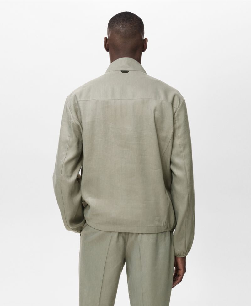 Men's Zipper Linen Jacket