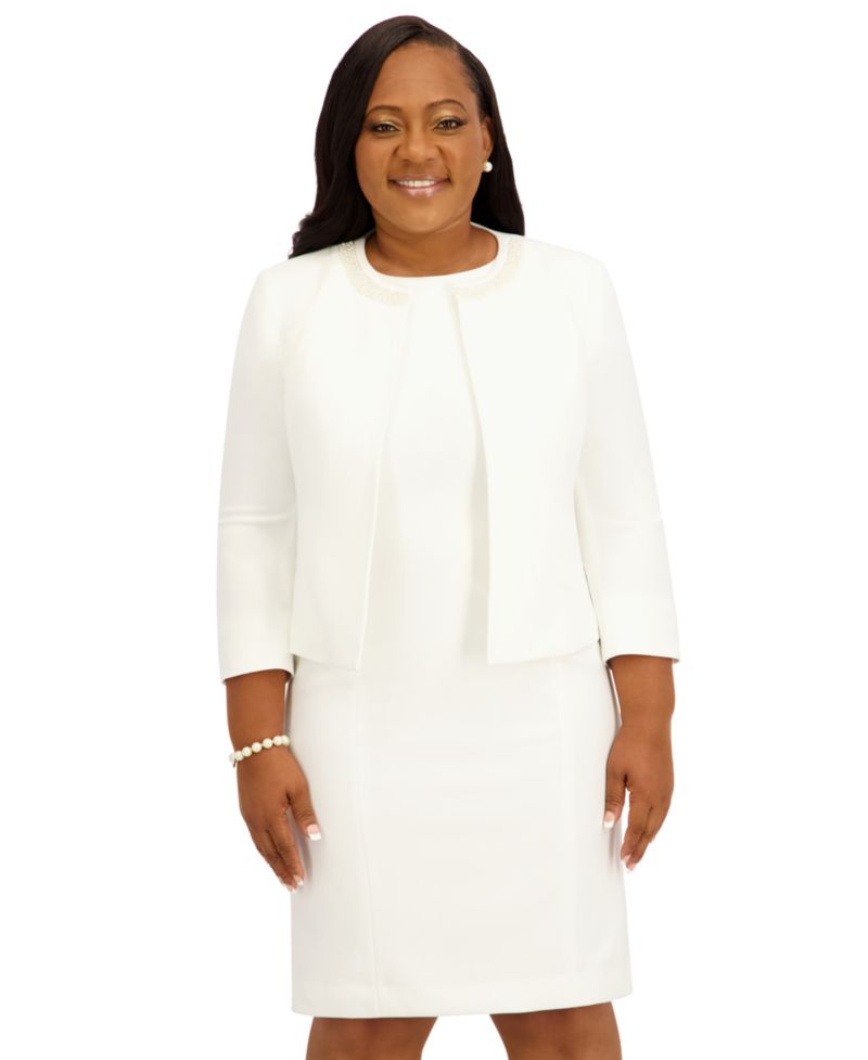 Women's Imitation Pearl Embellished Cardigan, Regular and Plus Size