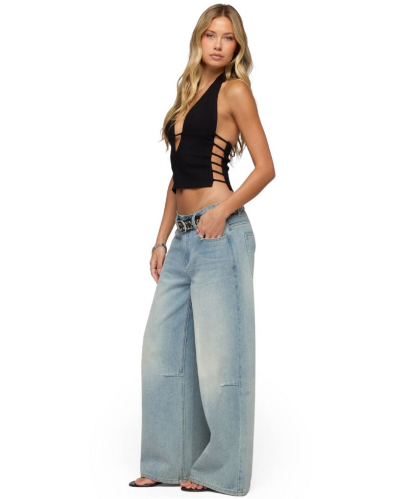 Women's Aneera Cutout Plunging Halter Top