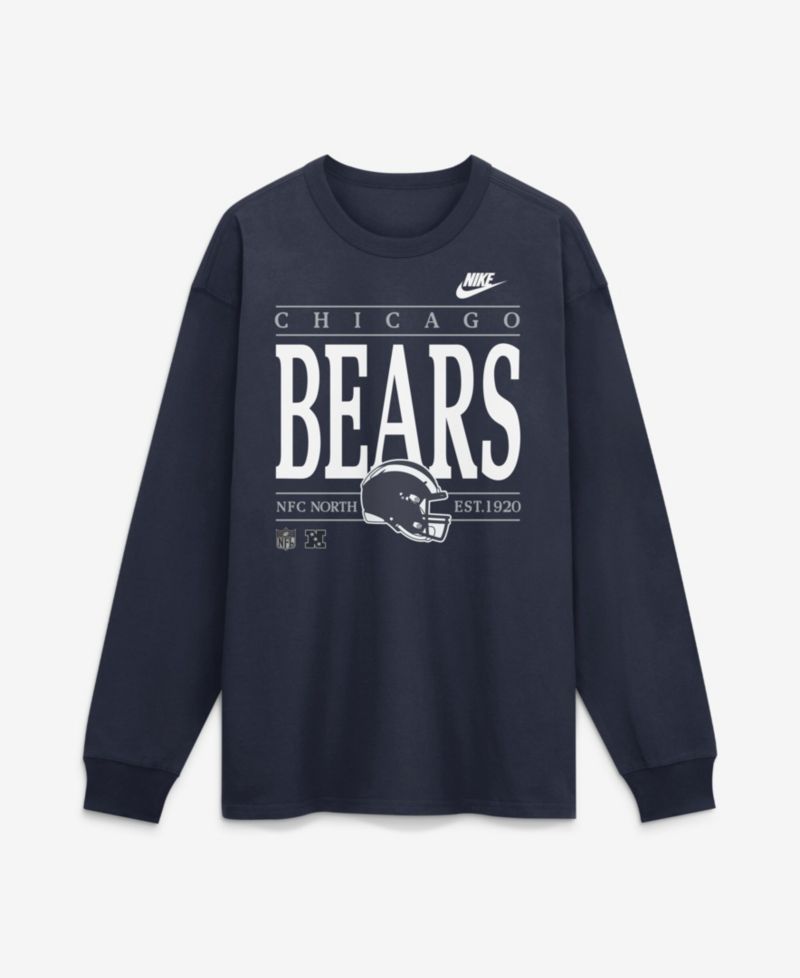 Men's Navy Chicago Bears Red Zone Long Sleeve Max90 T-Shirt